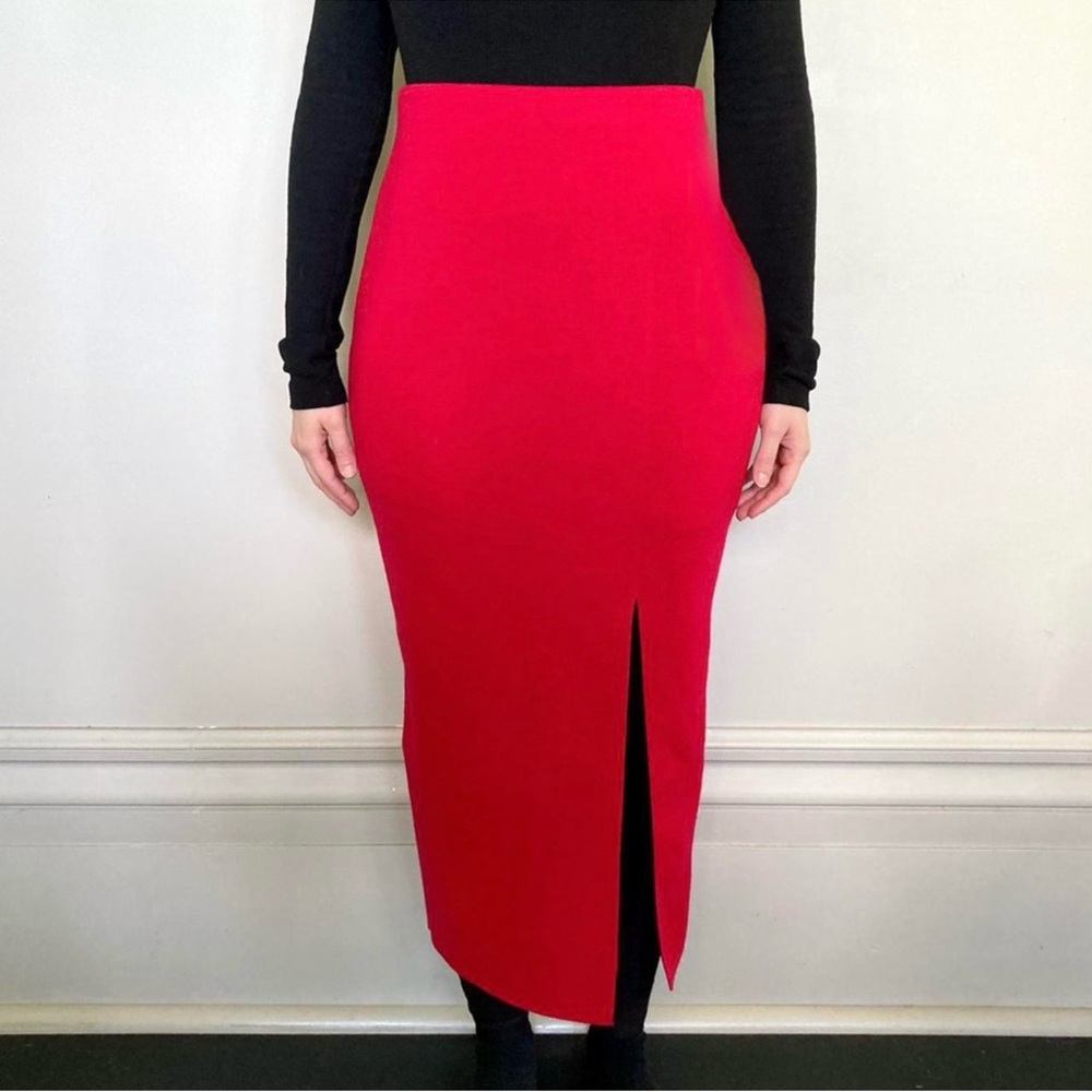NWOT ($590.00) 100% Wool Elegant Red Women's Maxi Skirt. ❤️